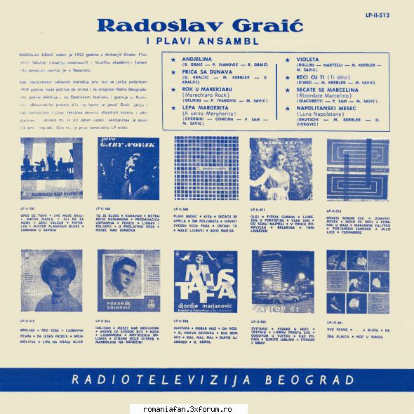 discuri vinil muzica raritati radoslav graic andjelina pgp-rtb lp-ii-512 (1961)